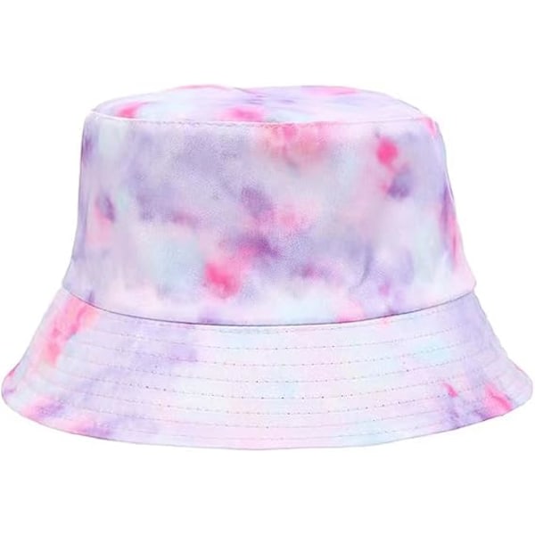 Bøttehatt Vendbar Sammenleggbar Tie Dye Hatter Dobbeltsidig Vendbar Strand Sol Barnehatter