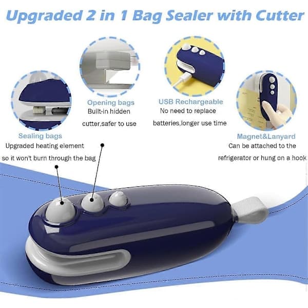 pc Mini Bag Sealer, til at holde plastikposer med friske snacks sprøde