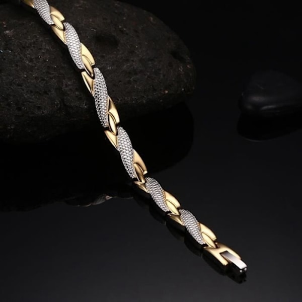 Magnetisk armbånd - Kraftterapi - Kvinner - Rustfritt stål - Rund - Trendy