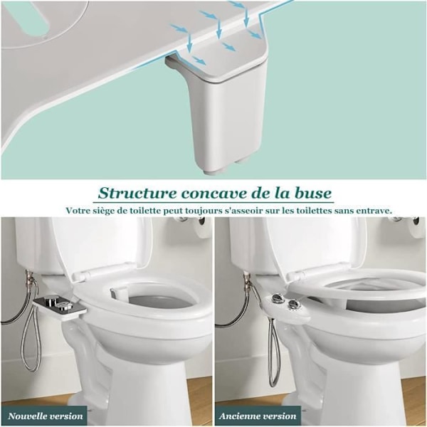 Ikke-elektrisk bidet-sprøjte med selvrensende dobbelte indtrækkelige dyser - Justerbar trykknap til koldt vand - Sort