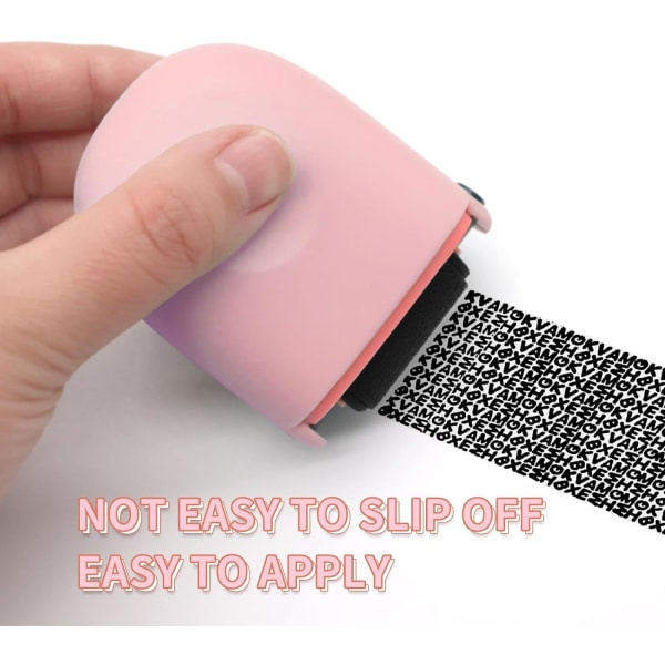 Rullstämplar för sekretesskydd (rosa rullstämpel + 5 påfyllningar)