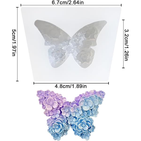3D Blomster Sommerfugl Silikoneforme Epoxyharpiksforme Blomster Sommerfugl Lysforme til Lysfremstilling Silikoneform til DIY Duftlys Gips Sæbe