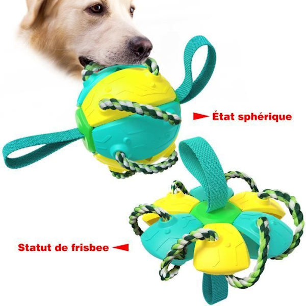 Pedagogiska leksaker för husdjur, utomhusträning, interaktiv frisbee, hundleksaksboll Green and yellow
