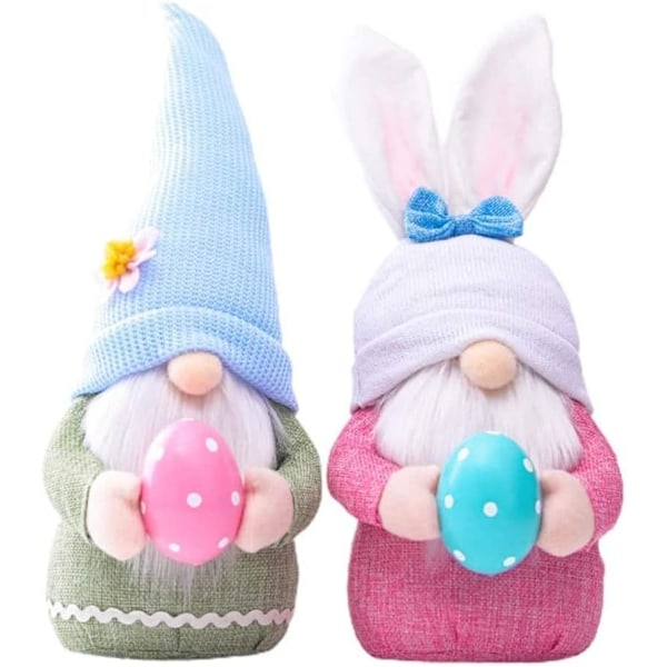 2 st Påskhare Tomtar Dekor, Påsk Tomtar Docka Plysch Kanin Ansiktslös Docka Påsk Älv Leksak Tomtar Ornament Lyckosam Hem Helg Skrivbordsdekoration