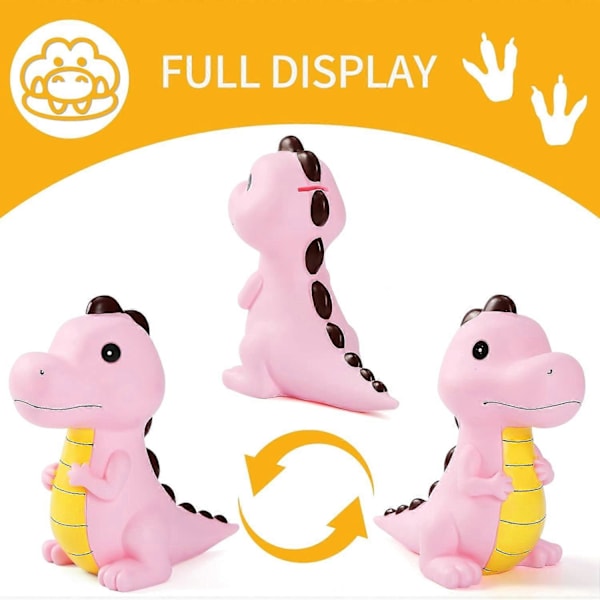 Dinosaurie Spargris (Rosa), Okrossbar Tyrannosaurus Rex Spargris, Första Spargrisen, Bästa Julklappen/Födelsedagspresenten för Barn (WK27-D6)