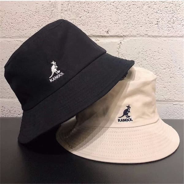 Klassisk Kangol Bermuda Vasket Fiskerhatt Bøttehatt Menn Kvinner Flate Bomullshatter Hodeplagg Svart