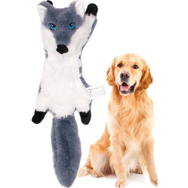 Lelu tylsyyteen, ei täytetty susi, pehmeä koiran lelu, koiran lelut pienille ja keskikokoisille koirille Wolf