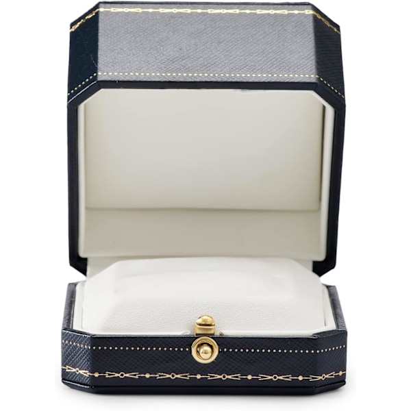 Ringæske PU Læder Elegant Ring Organizer Æske til Forlovelse Bryllup Fødselsdag Jul