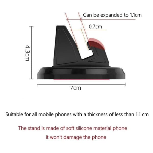 Biltelefonholder Telefon & GPS Holder SORT sort