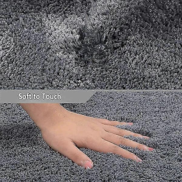 Hjørnedusjmatte, bølget rund dusjmatte, kvartrund mikrofiber dusjmatte, grå, 40x100cm_Kvalitetsgaver