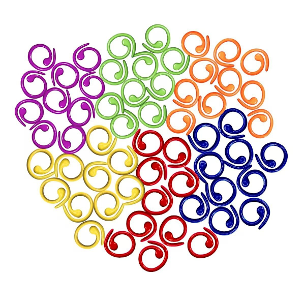 60 st Spiral Metall Maskmarkörer Stickmarkörer Ringar Virkmarkörer Ringar Färgglada Markörer Maskmarkörer Virkning Låsmarkörer