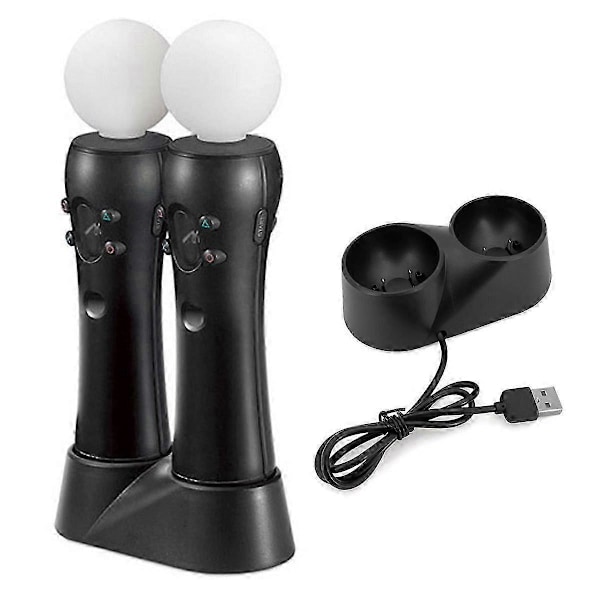 PS4 VR Move Motion Controllers med Dubbelladdare - Förbättrade Spelkontroller för Virtuell Verklighet