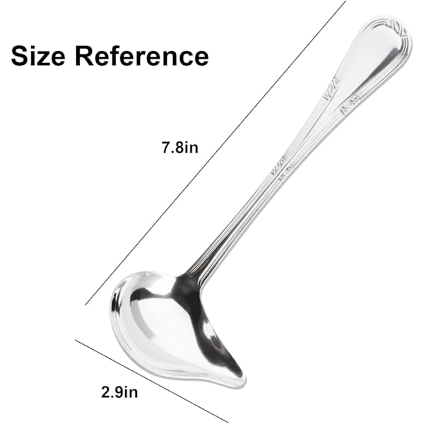 Soppslev, såsslev i rostfritt stål, slev 【2 stycken】 Soppslev såsslev för dagligt bruk, soppslev för banketter små kök - 20 x 7,4 cm