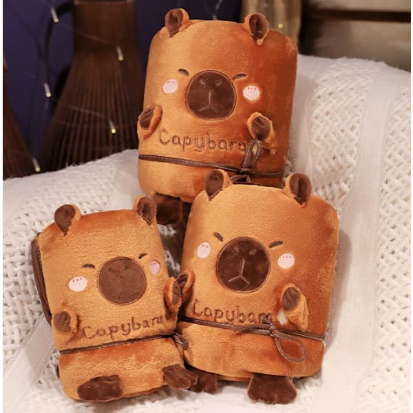 Capybara Teppe - Bærbart Oversized Teppe Hettegenser Reise Teppe Jakke med Hette 85*90cm
