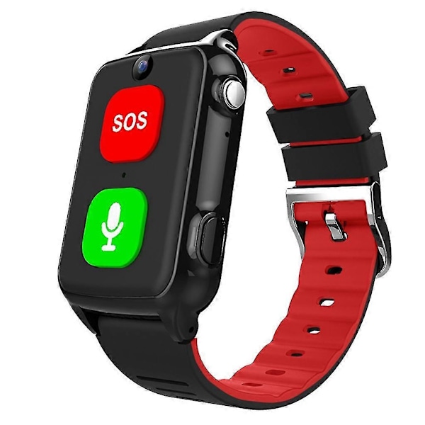 Älykello GPS-seurannalla - Rannekello Seniorille Älykkäällä Ääniohjauksella ja Kaatumishälytyksellä with camera Red