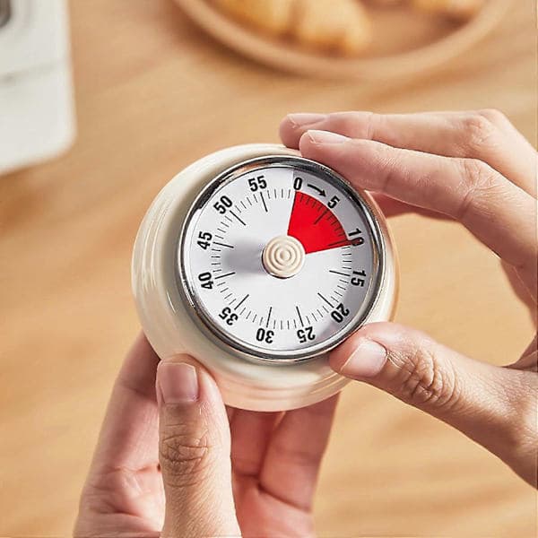 Køkkentimer i vintage-stil 60 minutter rustfrit stål A-grøn
