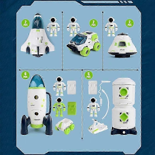 Leksaksraket Rymdskepp Astronaut Leksak Barn Tidig Utbildning Leksak Födelsedagspresent För Pojkar Flickor A