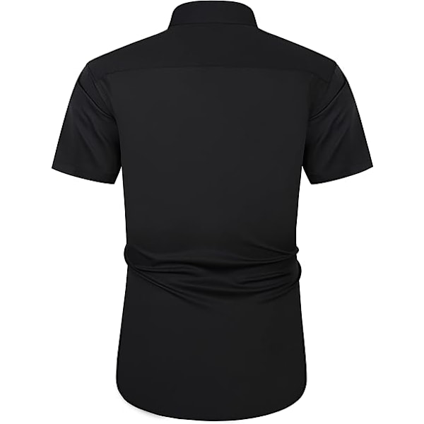 Kortermet skjorte for menn, strykefri stretch, normal passform, sommer, business, smart casual, button down-skjorter