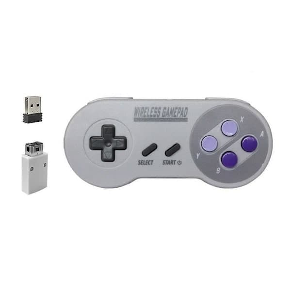 Trådløs 2.4G Game Controller Gamepad Joypad Joystick Kompatibel med SNES Mini PC Windows NS Switch Farverig Knap