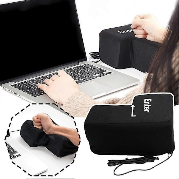 Stor Enter Anti-Stress Avlastningsknapp USB Nap Kudde Överdimensionerad Okrossbar Tangent
