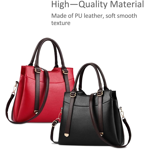 Damehåndtasker, Elegant Tote Bag med Top-Håndtag, Skuldertaske, Patent Læder Håndtaske, Arbejdstaske til Damer Negro