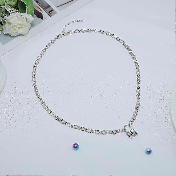 Lås Silverhalsband Hänglås Halsband Halsband Smycken Modehalsband Halsband---Modellkod25331-XG767