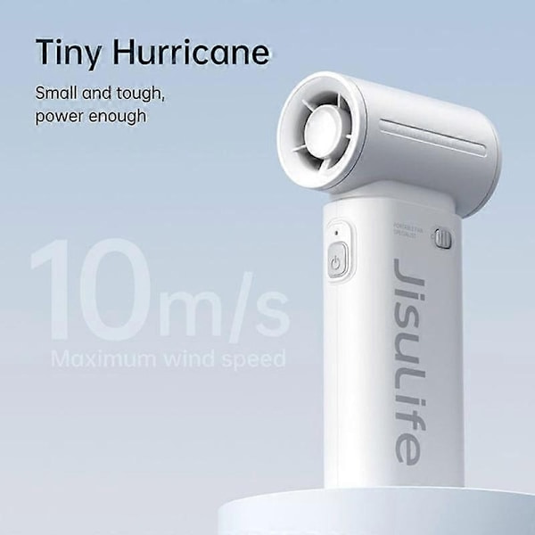JisuLife Højhastigheds Håndholdt Lille Ventilator Mini Bærbar USB Genopladelig Skrivebordskøleventilator - Perfekt Grå 5000mAh Gray 5000mAh
