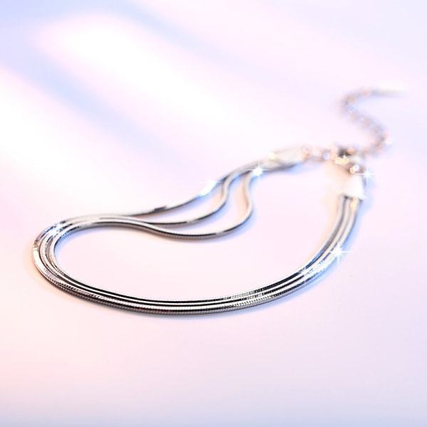 Glittrande silverarmband justerbar tjejersmycken