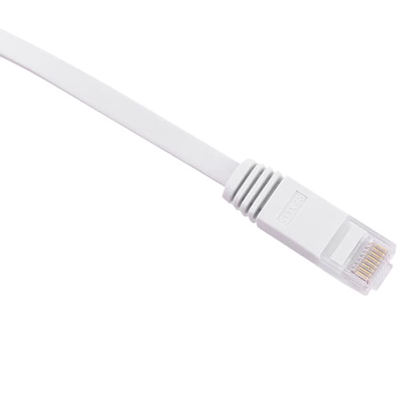 Litteä valkoinen CAT6 Ethernet-kaapeli 0,5 m