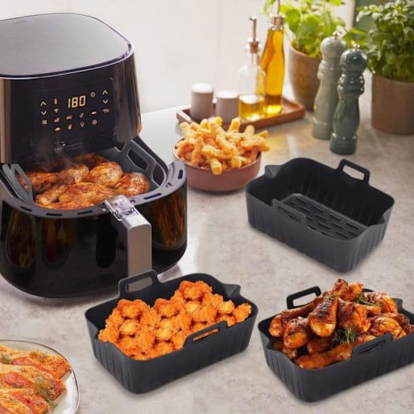 Airfryer tilbehør - Bagepapir erstatning - Kurv bageform - Genanvendelig - 2 stk - 22*16*6 cm