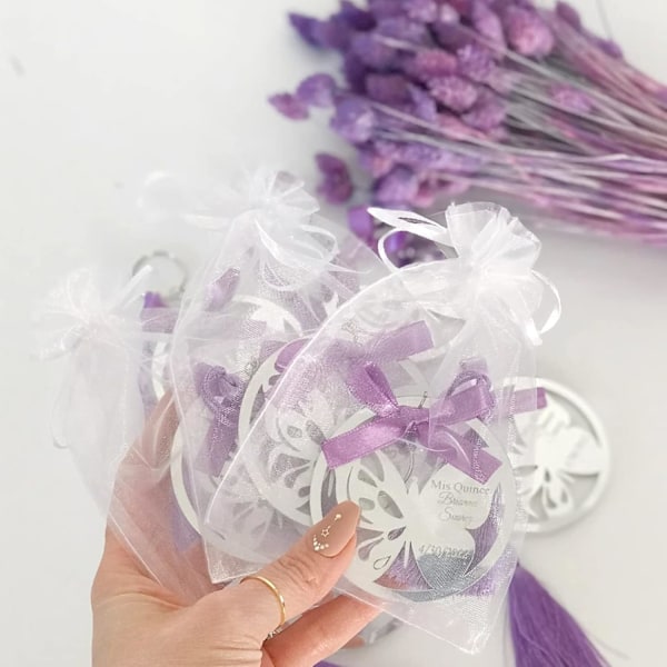 Hvide Organza Gaveposer, 10x15CM Små Organza Poser, 100 STK Bryllupssmykkeposer, Klare Mesh Poser til Bryllup, White 10*15cm
