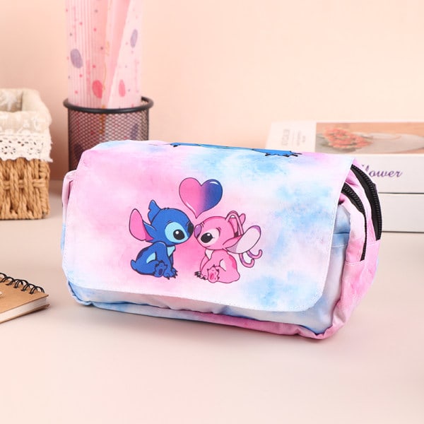 Etui med stor kapacitet Kawaii Stitch pennfodral pennor förvaring A4