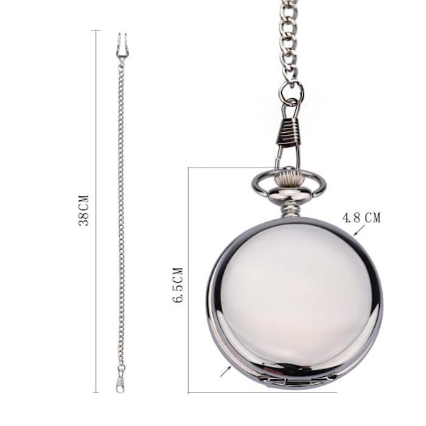 Mekanisk lommeur sølv steampunk skelet vintage stil klassisk retro vedhæng sølv W351