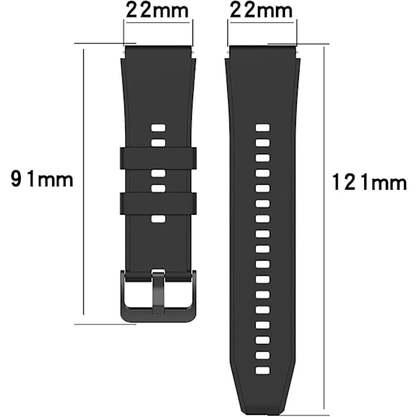 Armband för Huawei Watch GT2 22mm, ersättningsarmband i silikon, kompatibelt med Huawei Watch GT3/GT3 Pro/GT2 Pro