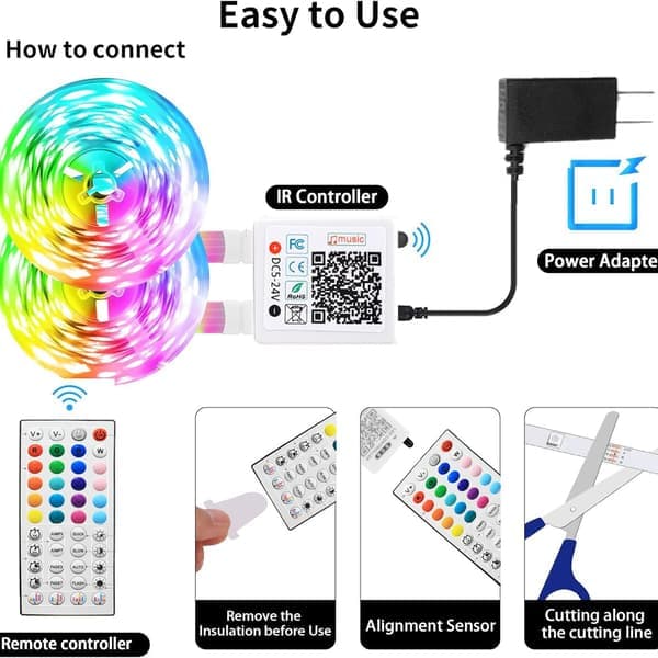 20m LED-valot Bluetooth RGB-valot LED-nauhat