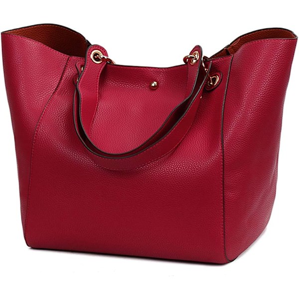 Suuret naisten käsilaukut, naisten olkalaukku, PU-nahkainen crossbody-laukku, naisten muotikassi ostoksille, juhliin, matkoille, töihin Rojo