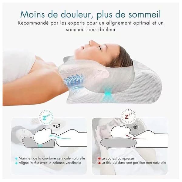 Ergonomisk Nackkudde i Memory Foam, Ergonomisk Memory Foam-kudde för Sido- och Magsovare