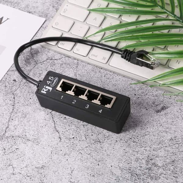 RJ45 Ethernet Splitterkabel, RJ45 1 han til 4 hun Ethernet LAN/Netværkskabeladapter