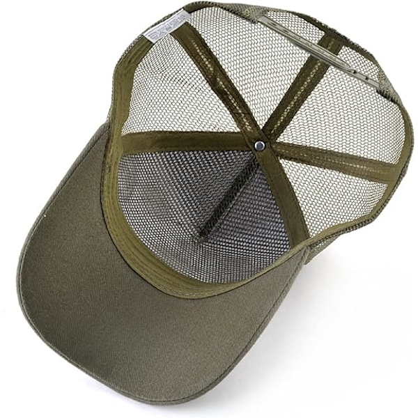 5-panels keps, Mesh-keps, Justerbar Snapback, Mesh Enfärgad Unisex Ejercito verde