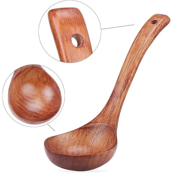 Träslev, naturlig träslev, grötlev, 24 cm lång