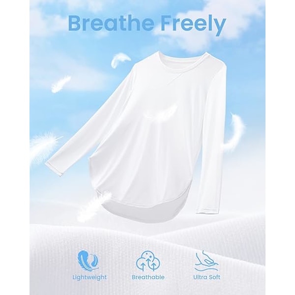 Dame Activewear Skjorter UPF 50+ UV Solbeskyttelse T-shirts Langærmede Toppe Trænings Solskjorte Udendørs Fitnesscenter Vandretur Skjorte Hurtigtørrende Letvægtsskjorter