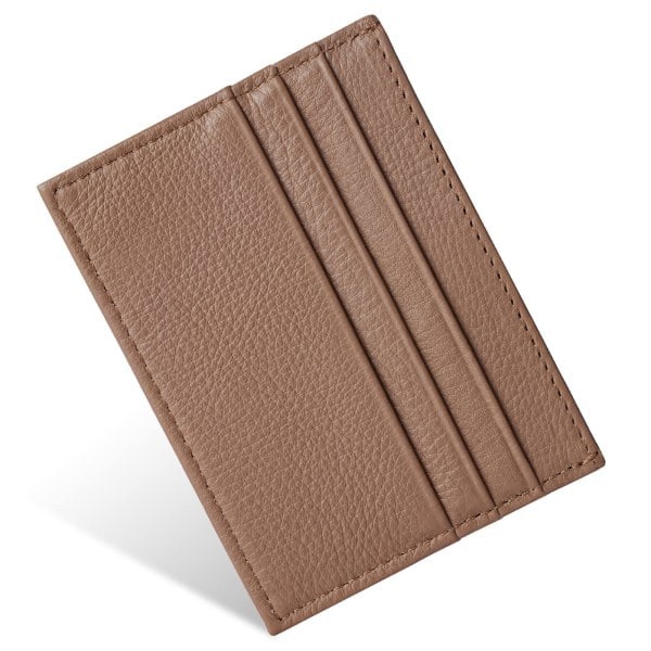 Ohut korttikotelo aitoa nahkaa, lompakko 6 korttipaikkaa Dark brown