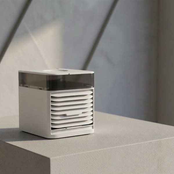 Mini kjølevifte, forbedret 3. generasjon universell USB, skrivebord, hvit