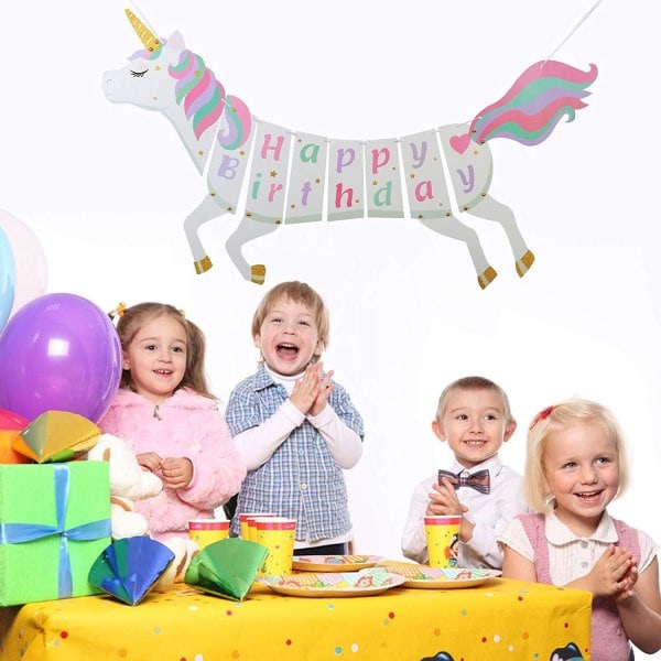 Gratulerer med dagen banner, bursdagsdekorasjon vimpelrekke