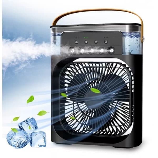 5-i-1 Mini Luftkøler - Bærbar Ventilator & Mobil Mini Luftkøler med LED & 3 Hastigheder