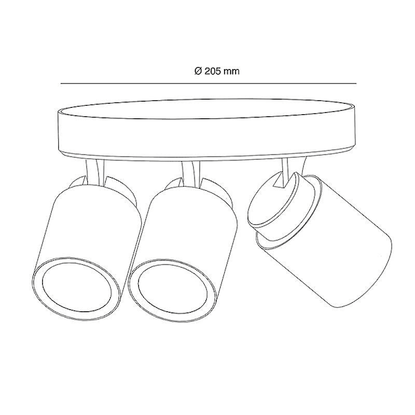 Hum 3-Lamps Track Light Svart