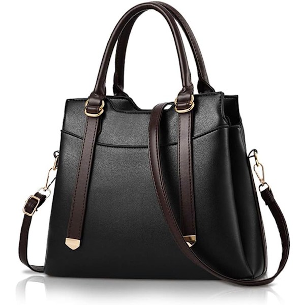 Damehåndtasker, Elegant Tote Bag med Top-Håndtag, Skuldertaske, Patent Læder Håndtaske, Arbejdstaske til Damer Negro