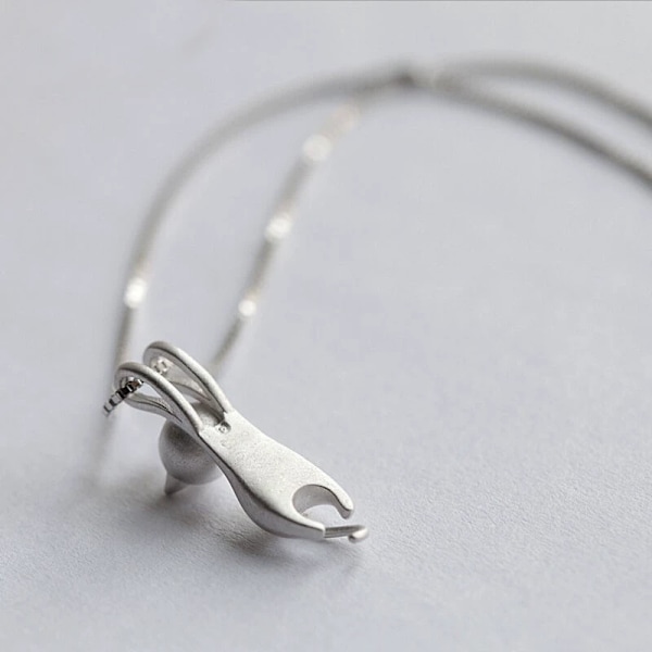 Dam 925 sterling silver 3D söt katt Älskare Matt yta