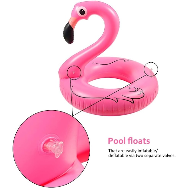 Rosa Flamingo Uppblåsbar Flamingo Pool för Vuxna Ca. 105cm Utomhus Party Strandflotte Leksak Fantastisk Uppblåsbar Ring Flyt för Både Vuxna och Barn
