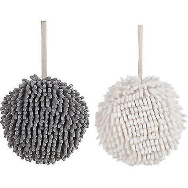 2 stk. Hængende Håndklæde til Håndtørrer, Chenille Mikrofiber Hængende Håndklæde